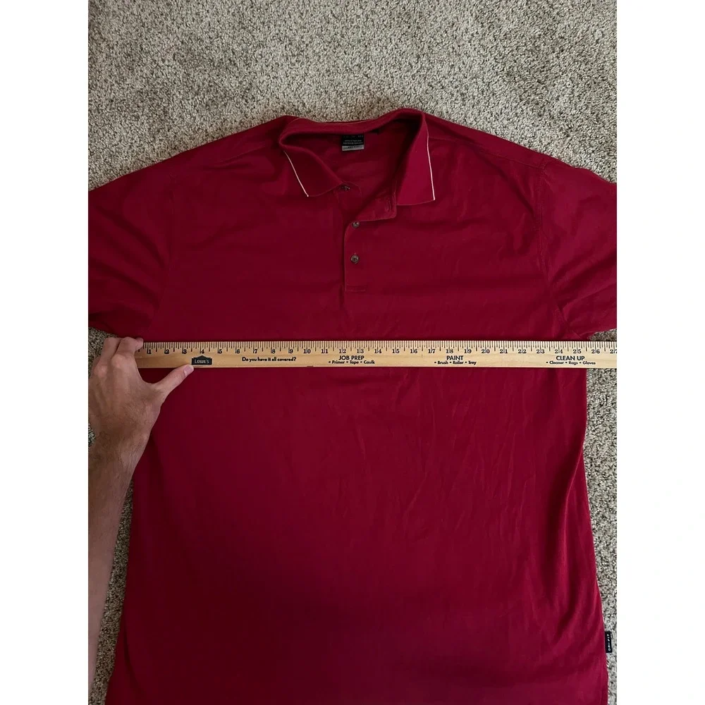 Y2K Nike Golf Men's Performance Polo XXL Red Dri-FIT Short Sleeve Golf Shirt